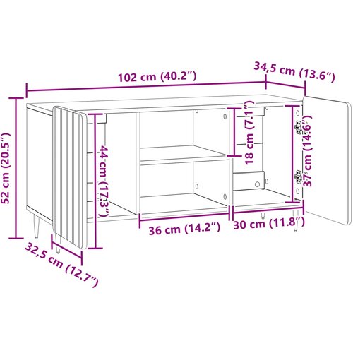  ormar Dimljeni hrast 102 x 34,5 x 52 cm Konstruirano drvo Slike