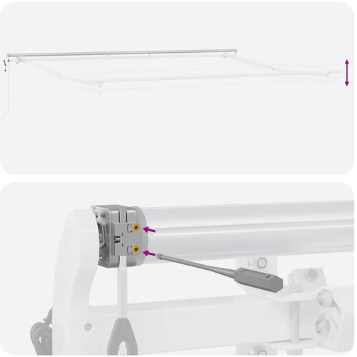 Tenda na automatsko uvlačenje antracit i bijela 500x300 cm Slike