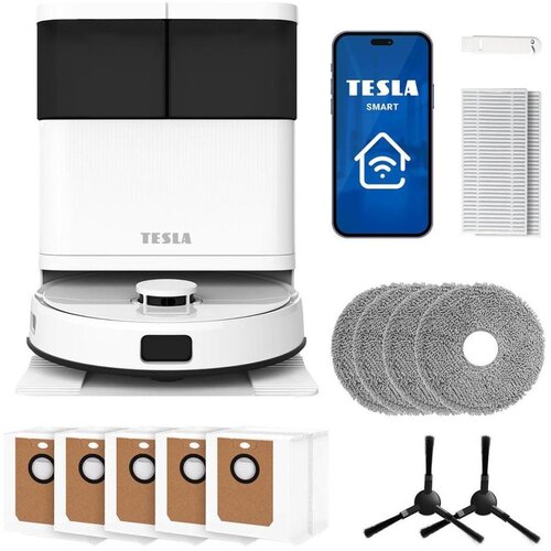 Tesla Electronics RoboStar - Pametni robotski usisivač 3 u 1 5200 mAh Wi-Fi beo Cene