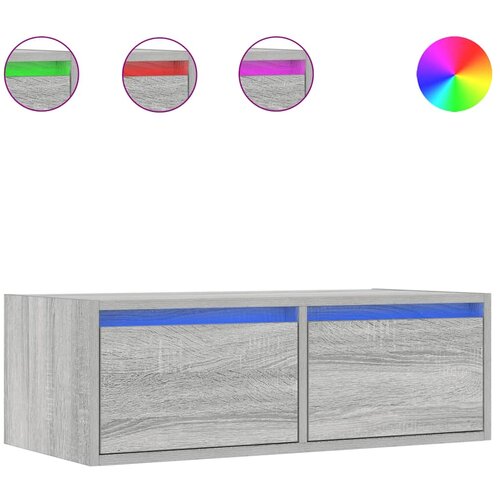 Maison Chic TV omarica - TV stojalo - Televizijska omarica z LED lučkami siva sonoma 75x35,5x25 cm, (21701384) Cene