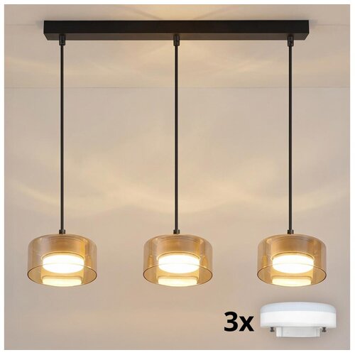  Brilagi - LED Luster na sajli AURA LUX 3xGX53/30W/230V crna/zlatna Cene