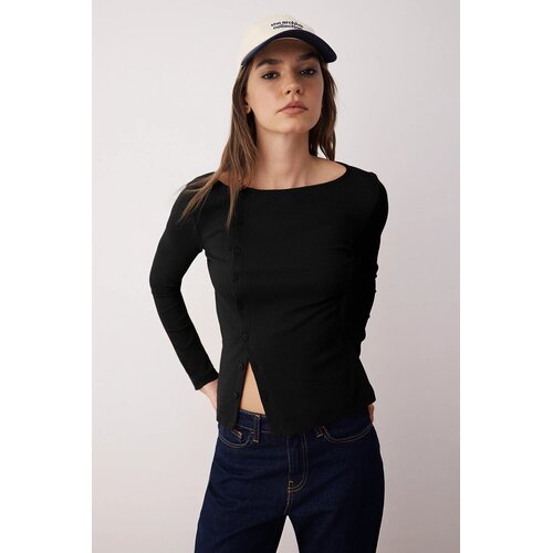 TRENDYOLMILLA ženska bluza Twoaw26Bz00104, Crna- Crna Cene