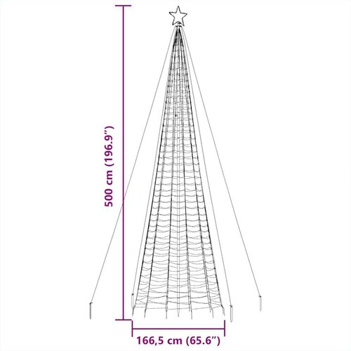 vidaXL Osvetljena novoletna jelka s konicami 1534 LED modra 500 cm Cene
