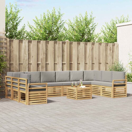  Set vanjskih sofa 11 kom. Bijela i svjetlosiva Poliester Cijene