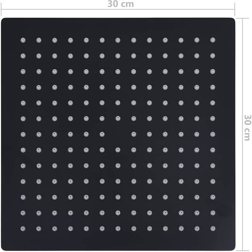  Glava za tu&amp;scaron; od nehrđajućeg čelika 30 x 30 cm četvrtasta crna Slike
