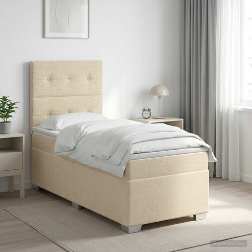  Boxspring krevet s madracem Krem 90 x 200 cm Tkanina Cene