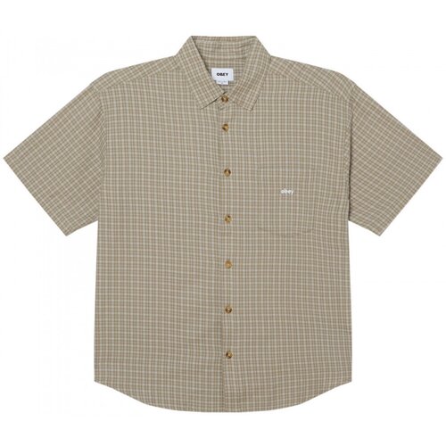 Obey Srajce s kratkimi rokavi Bigwig ian woven Zelena Cene