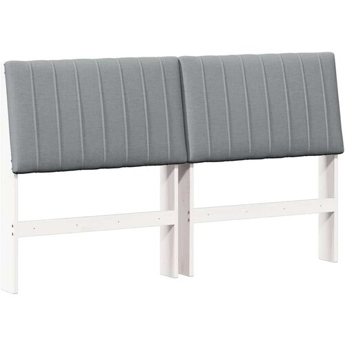 VidaXL tapecirani uzglavlje svijetlo siva 160 cm čvrsto borovo drvo Slike
