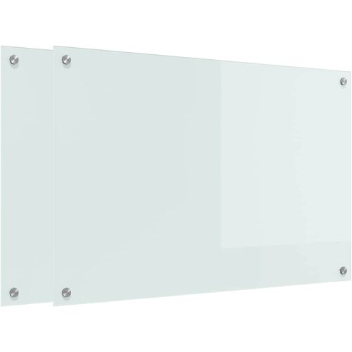  Kuhinjski zid 2 pcs Bijelo 90 x 60 cm Staklo otporno na udarce Slike