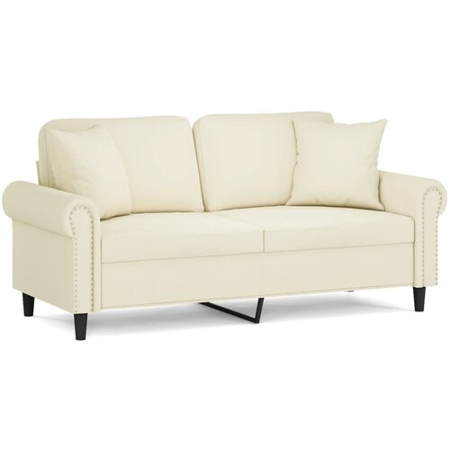 Maison Chic kavč - Sofa - Kanape dvosed z okrasnimi blazinami krem 140 cm žamet, (21727684) Cene