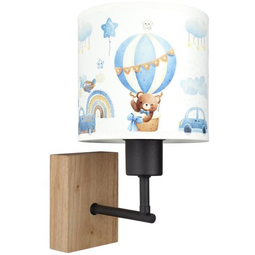 Brilagi Zidna lampa BOBO WOOD 1xE27/25W/230V hrast/crna/bela/plava/medvedići Slike