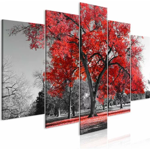  Slika - Autumn in the Park (5 Parts) Wide Red 200x100