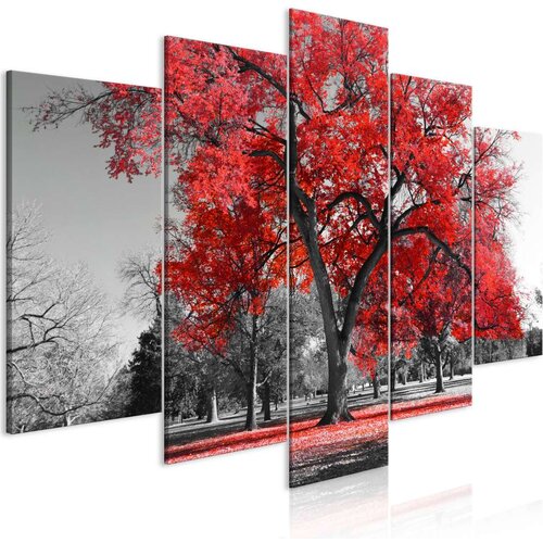  Slika - Autumn in the Park (5 Parts) Wide Red 200x100 Slike