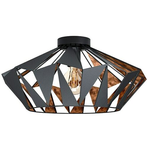 Eglo Okrugla stropna svjetiljka Carlton 6 (60 W, &amp;Oslash; x V: 47 mm x 23,5 cm, Crne boje, E27) Slike