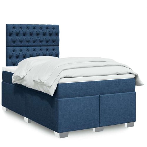 vidaXL Krevet s oprugama i madracem plavi 120 x 190 cm od tkanine Cijene