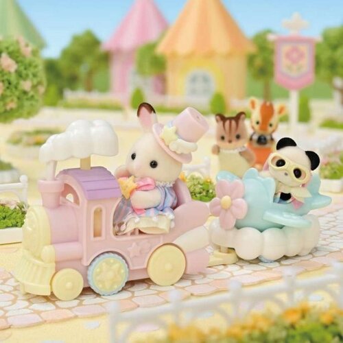  Playset Sylvanian Families Amusement Park Ride - Plane &amp;amp;amp Train Pisana Slike