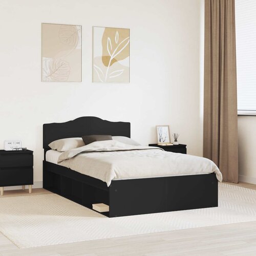  Krevetna konstrukcija Crna 135 x 190 cm Čvrsto borovo drvo Cijene