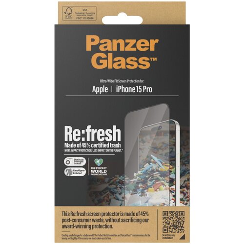 PanzerGlass Screen Protector Recycled Glass clear iP 15 Pro Slike