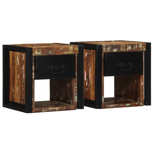 VidaXL Noćni ormarići 2 kom. Vi&amp;scaron;ebojni 40x35x40 cm Obrađeno puno drvo Slike