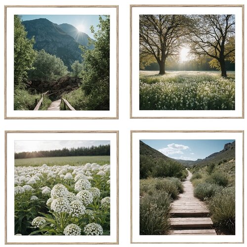 Knor Slike v kompletu 4 ks 30x30 cm Sunrise Hike Slike