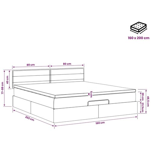  Podesivi krevet s madracem Plava 160 x 200 cm Tkanina - Plava 160 x 200 cm Dizajn linija Slike