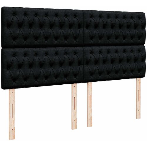  Otomanski okvir kreveta s madracima crni 200x200cm od tkanine Slike