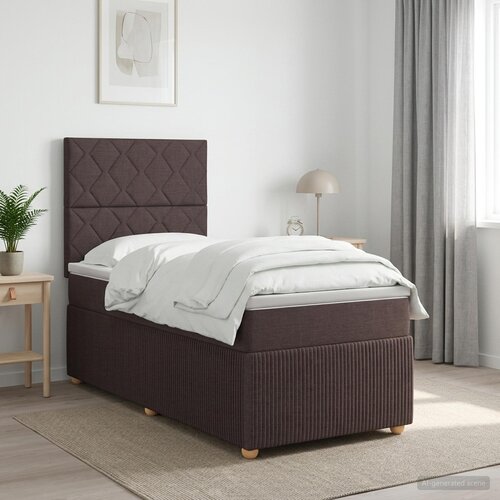  Boxspring krevet s madracem Tamno smeđa 90 x 200 cm Tkanina Cijene