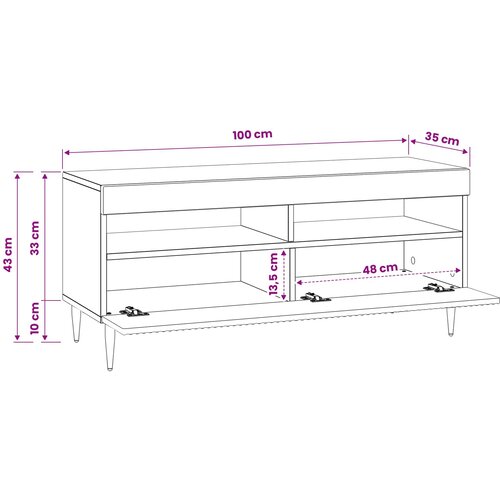  LED TV kabinet Hrast artisan Konstruirano drvo Slike