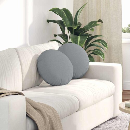 vidaXL Sedežne blazine 2 pcs Svetlo siva Ø40 x 13 cm blago Cene