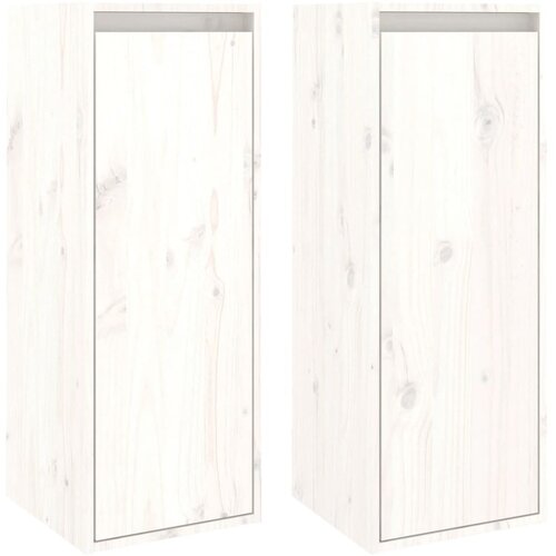 vidaXL Stenska omarica 2 kosa bela 30x30x80 cm trdna borovina, (20740617) Cene