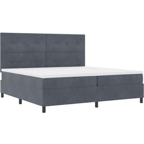  Postelja s vzmetnico Temno siva 200x200 cm Žamet, (22052607) Slike