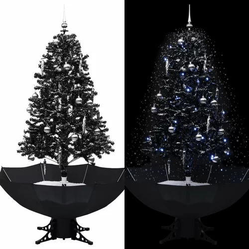In božićno drvce koje sniježi sa stalkom crno 170 cm PVC