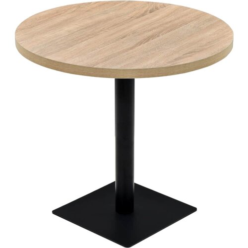 vidaXL Bistro miza mediapan in jeklo okrogla 80x75 cm barva hrasta Cene