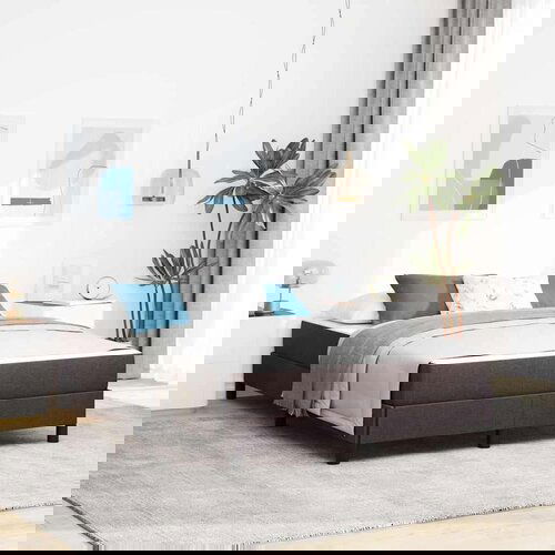  Krevet s opruga kutije Ostalo Tamno smeđa 140 x 200 cm tkanina Cene