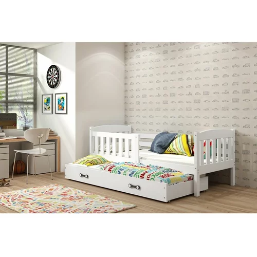 Kubus Drveni dječji krevet s dodatnim krevetom - 190*80 - bijeli