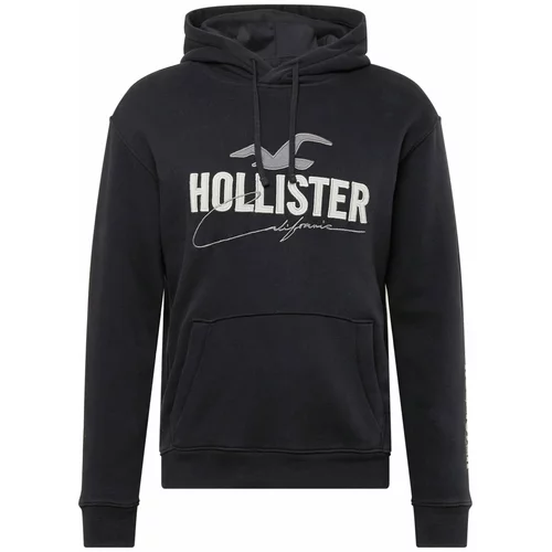 Hollister Majica siva / svetlo siva / črna