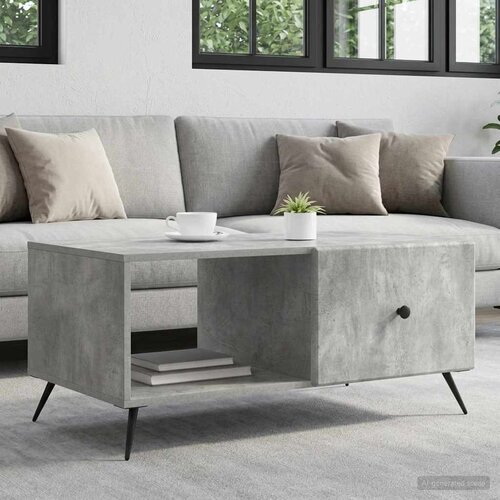  Kava Stol Betonska siva 90 x 50 x 40 cm Konstruirano drvo Slike