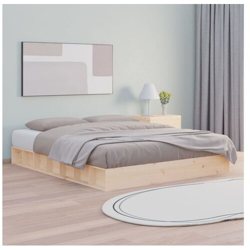  Okvir za krevet 120 x 200 cm od masivnog drva Slike