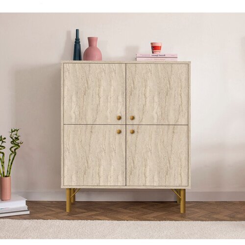 Hanah home Komoda s ladicama Multilux, 95x111x36 cm, krem Cene