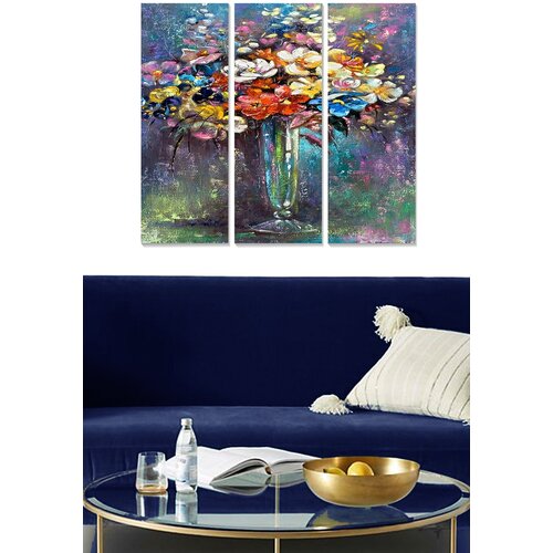 Wallity MDF16385230 multicolor decorative mdf painting (3 pieces) Cene