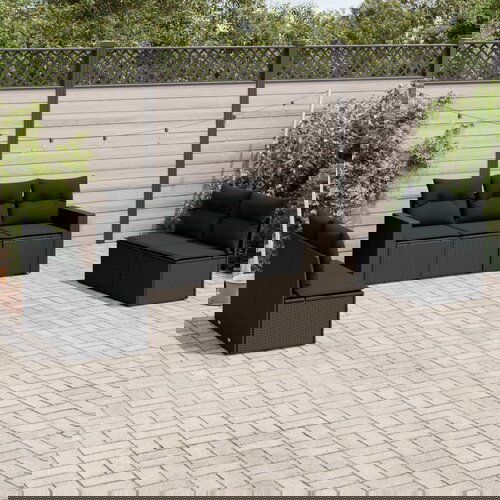 vidaXL 7-dijelni set vrtnih sofa od poliratana s jastucima crni Cijene