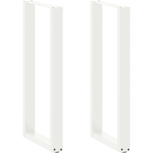  Noge stolića za kavu U-oblika 2 kom bijele 50x(100-101)cm čelik Slike