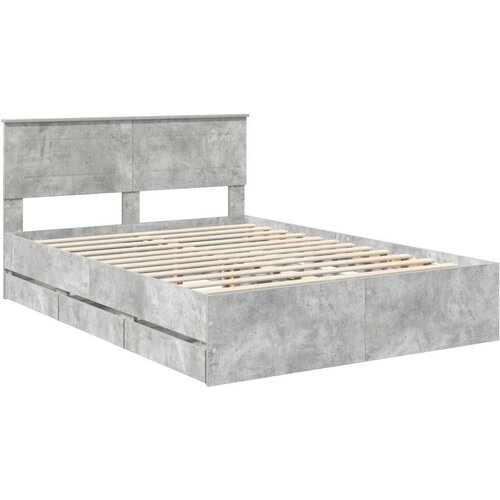  Okvir za krevet s ladicama Betonski sivi 160 x 200 cm - Beton siva 160 x 200 cm Slike