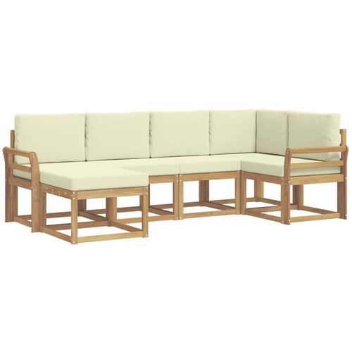 vidaXL Zunanja garnitura za sedenje 6 pcs Bela in krem Poliester, (5000279472) Cene