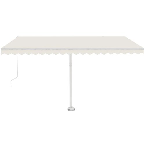 vidaXL Ročno zložljiva tenda z LED lučkami 450x350 cm krem, (20743213) Cene