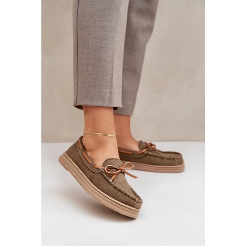 PH2 Womens Moccasins On Flat Sole Dark Green Timannie Cene