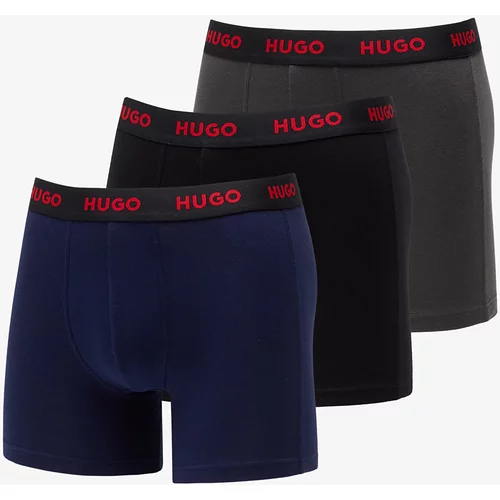 Hugo Boss Logo-Waistband Boxer Briefs 3-Pack Dark Grey/ Navy/ Black
