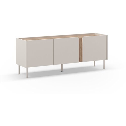 Marckeric Kremno bela/naravna TV omarica v hrastovem dekorju 140x53x35 cm Lucile &amp;ndash; Slike