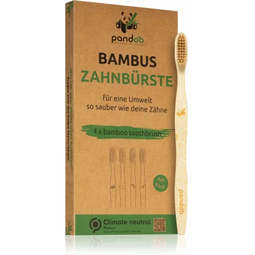 Pandoo Bamboo Toothbrush četkica za zube od bambusa Medium Soft 4 kom