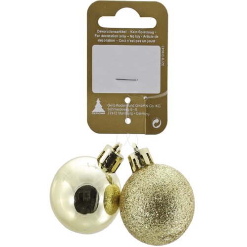  božićne kuglice (zlatna, plastika, 2 kom., 4 cm) Cijene